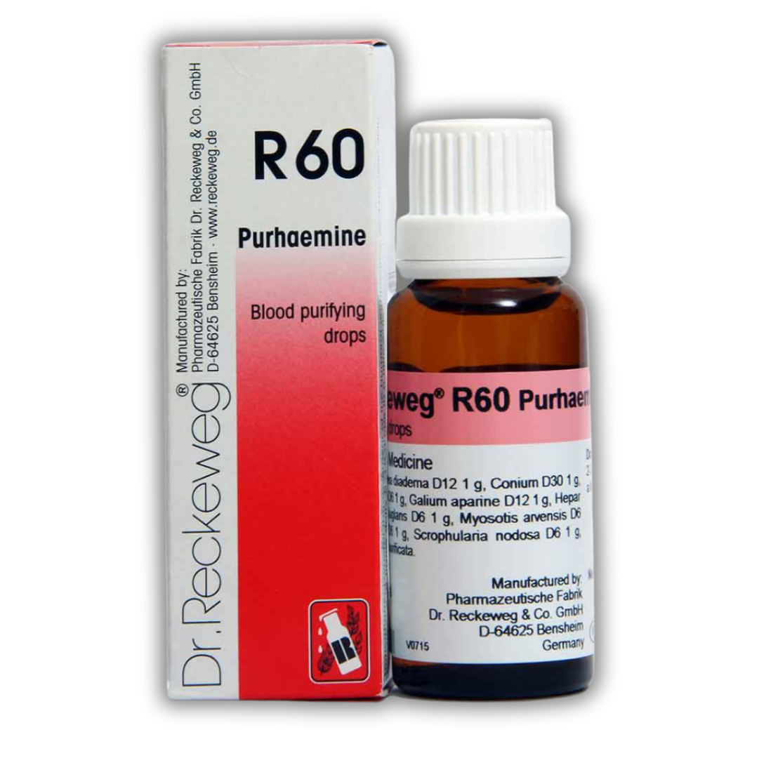 Dr. Reckeweg R60 Blood Purifier Drop | 22 ML | Support blood purification and skin health |  PACK OF 2