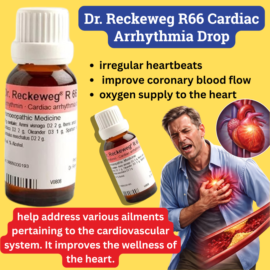 Dr. Reckeweg R66 Cardiac Arrhythmia Drop 22 ml | PACK OF 2 | improve coronary blood flow and oxygen supply to the heart