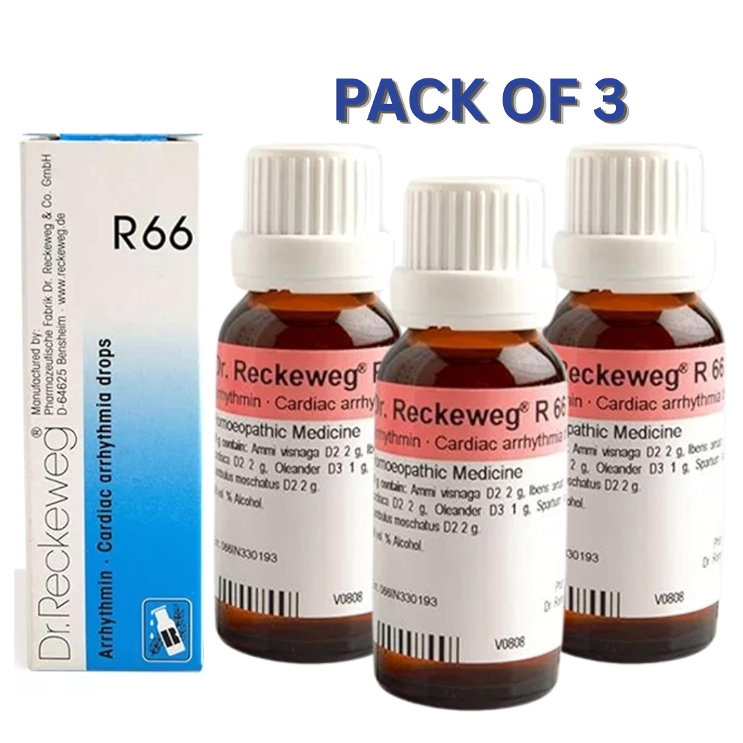 Dr. Reckeweg R66 Cardiac Arrhythmia Drop 22 ml | PACK OF 3|  improve coronary blood flow and oxygen supply to the heart