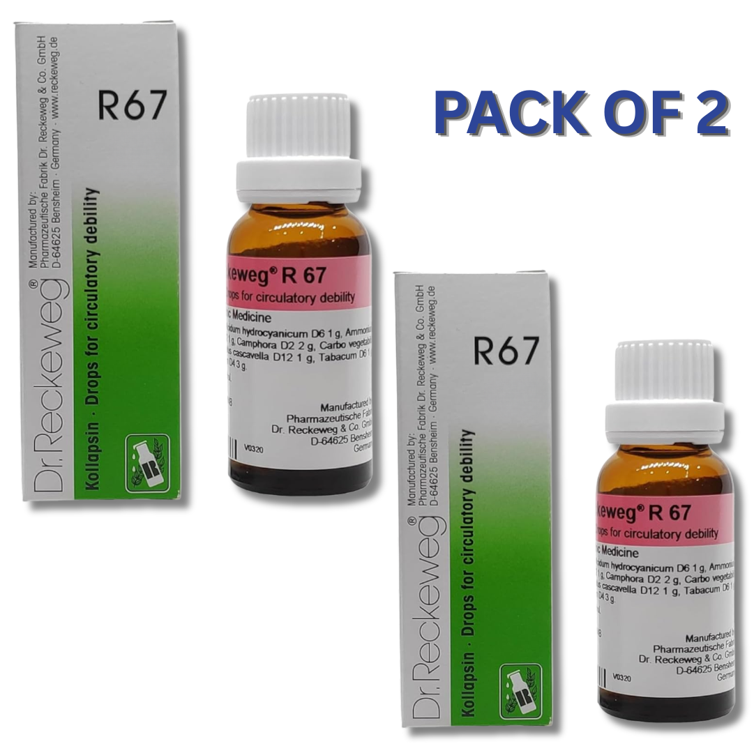 Dr. Reckeweg R67 Circulatory Debility Drop 22 ml| PACK OF 2| Helps in blood circulation