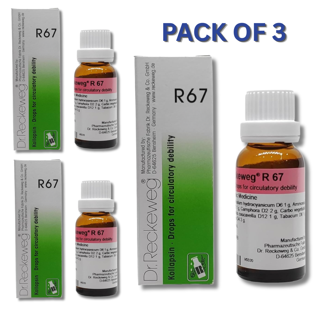 Dr. Reckeweg R67 Circulatory Debility Drop 22 ml| PACK OF 3| Helps in blood circulation