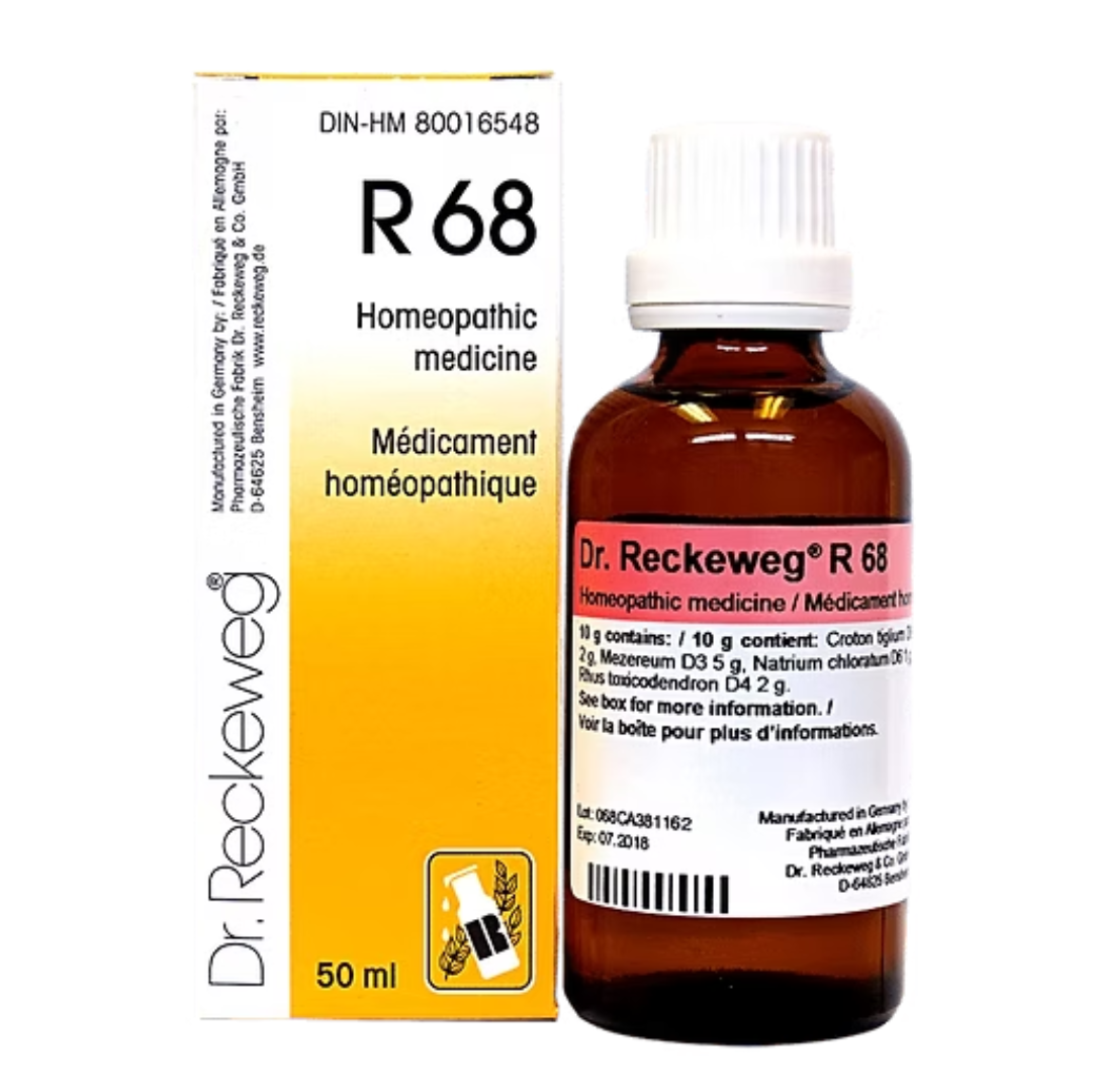Dr. Reckeweg R68 Shingles Skin Rash Drop 22 ML | Helps with skin conditions and Reduces itching and redness