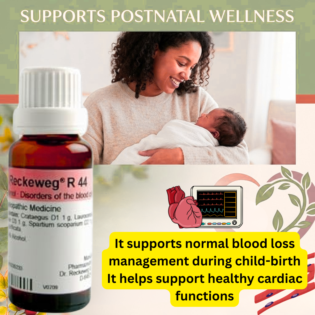 Dr. Reckeweg R44 Disorders Of The Blood Circulation Drop 22 ml  | supports normal blood loss management during child-birth