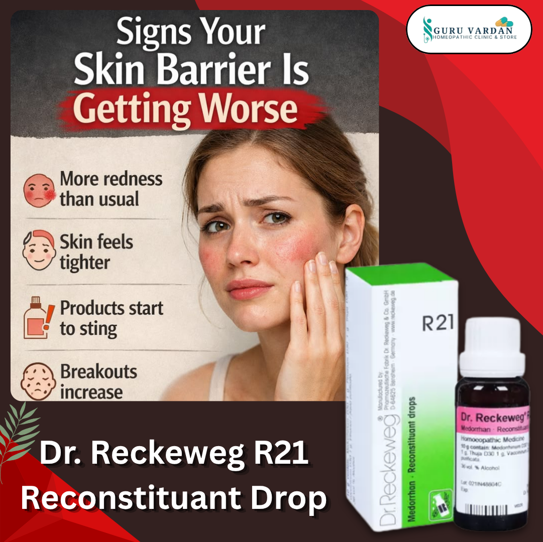 Dr. Reckeweg R21 Reconstituant Drop 22 ml | PACK OF 2 | relief to skin showing redness and spotting