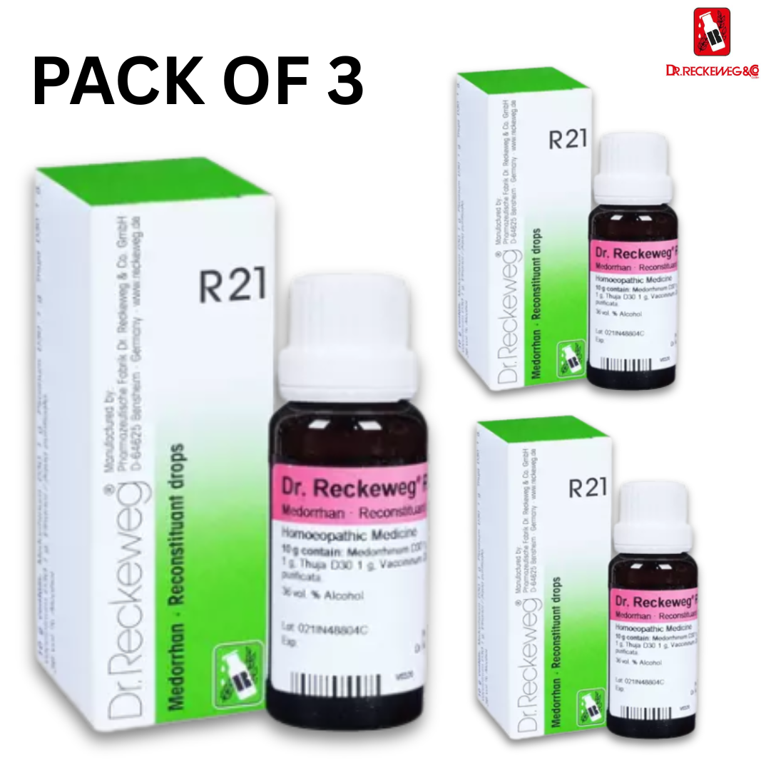 Dr. Reckeweg R21 Reconstituant Drop 22 ml | PACK OF 3 | relief to skin showing redness and spotting