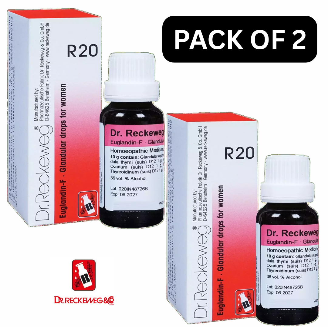 Dr. Reckeweg R20 Glandular Drops for Women Drop 22 ml | PACK OF 2 | help balance endocrine secretions which can be disturbed by stress
