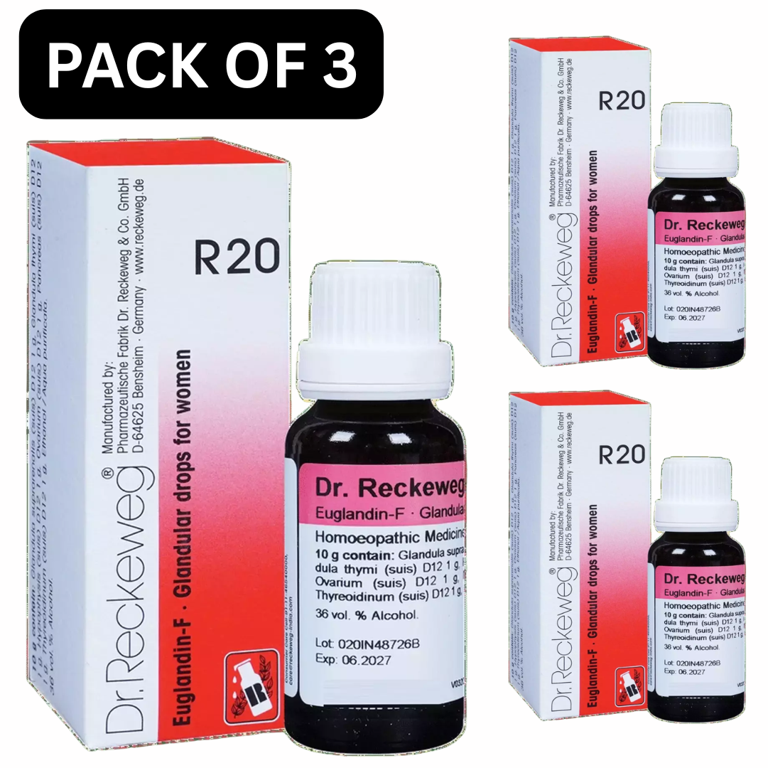 Dr. Reckeweg R20 Glandular Drops for Women Drop 22 ml | PACK OF 3| help balance endocrine secretions which can be disturbed by stress