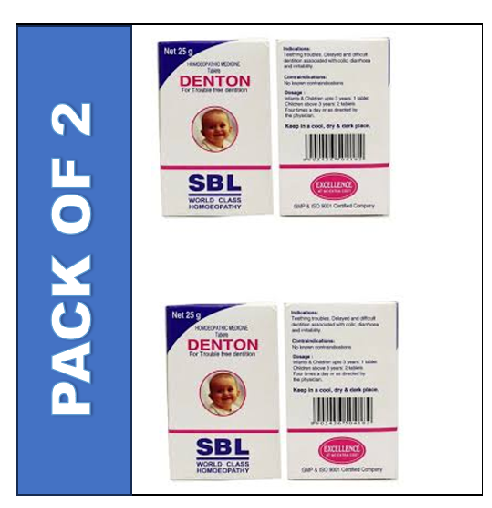 SBL Denton Tablet | 25 GM | PACK OF 2| For trouble free dentition