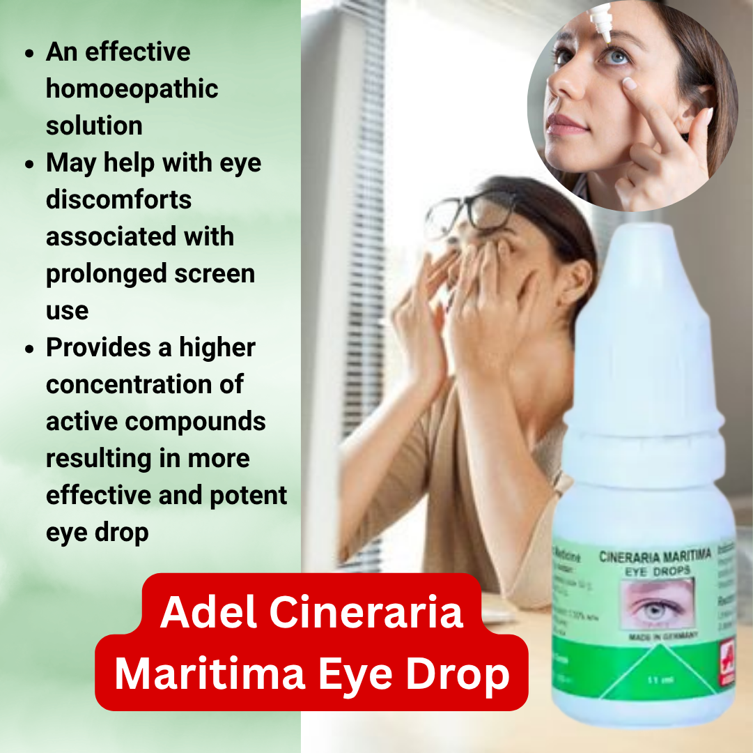 Adel Cineraria Maritima Eye Drop 11 ML | PACK OF 3 | May help with eye discomforts associated with prolonged screen use