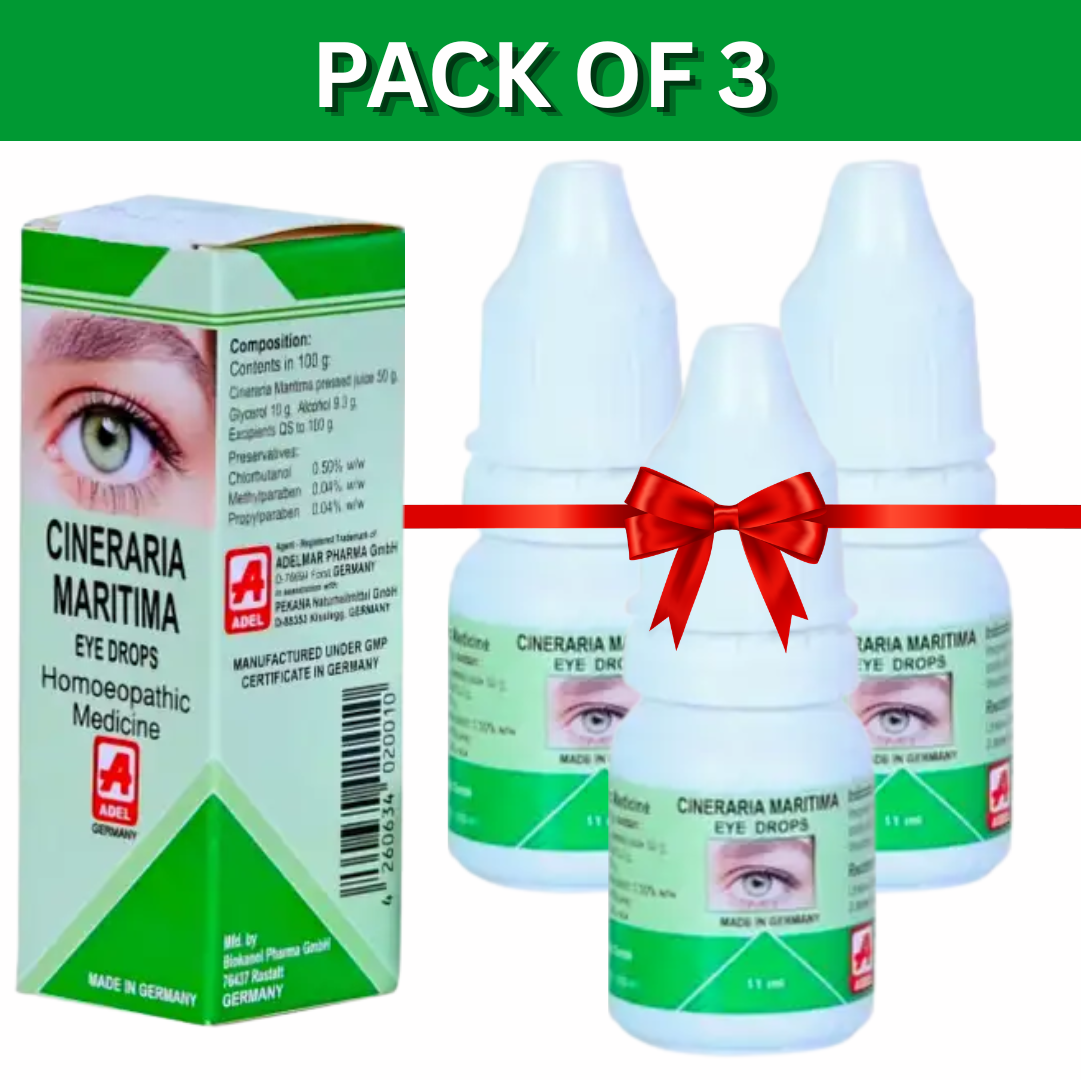 Adel Cineraria Maritima Eye Drop 11 ML | PACK OF 3 | May help with eye discomforts associated with prolonged screen use