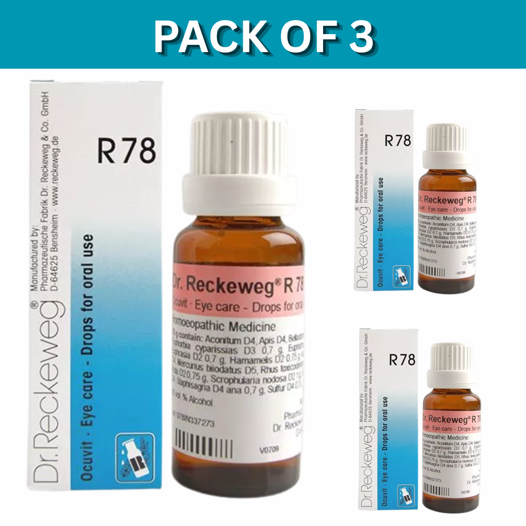 Dr. Reckeweg R78 Eye Care Drop 22 ML | Pack of 3 | Relieves eye pain and discomfort